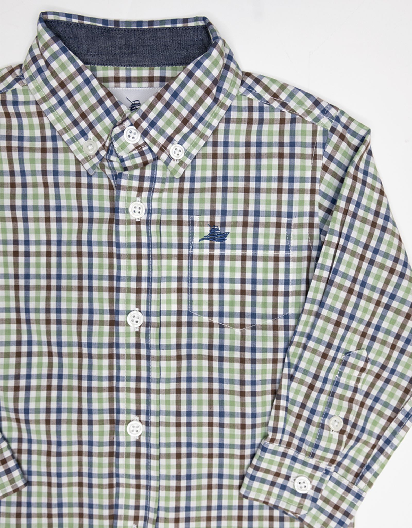 South Bound SBound Dress Shirt 3770 Navy/Aspen Green