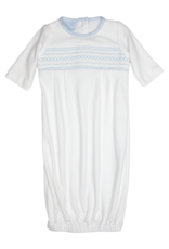 Petit Bebe 404SAB White/Blue Knit Smocked Sack
