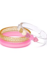 Lilies & Roses LR Bangle Pink Hearts BR024-3J