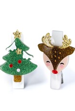 Lilies & Roses LR Alligator Clips Tree Reindeer AC247B1-22B