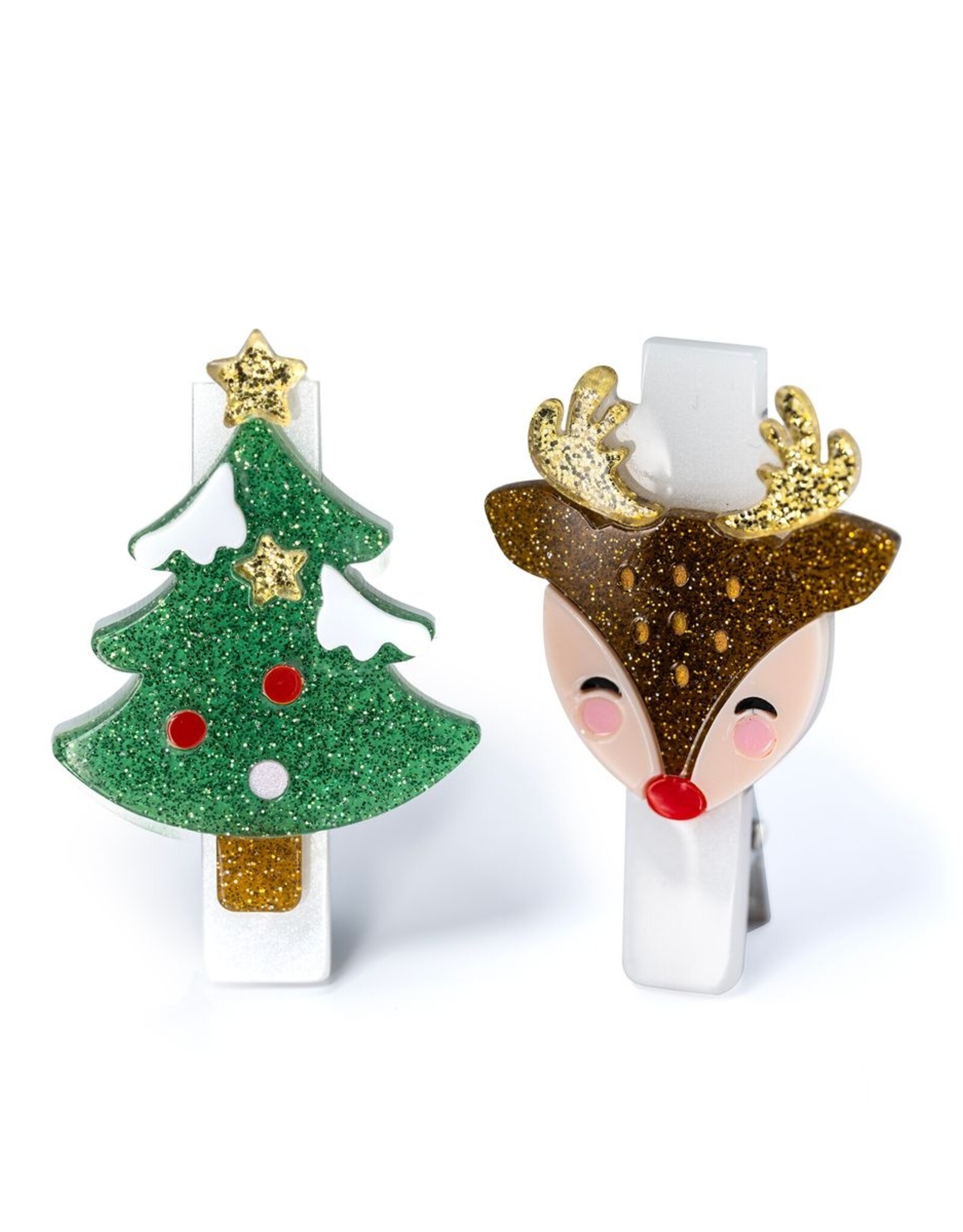 Lilies & Roses LR Alligator Clips Tree Reindeer AC247B1-22B