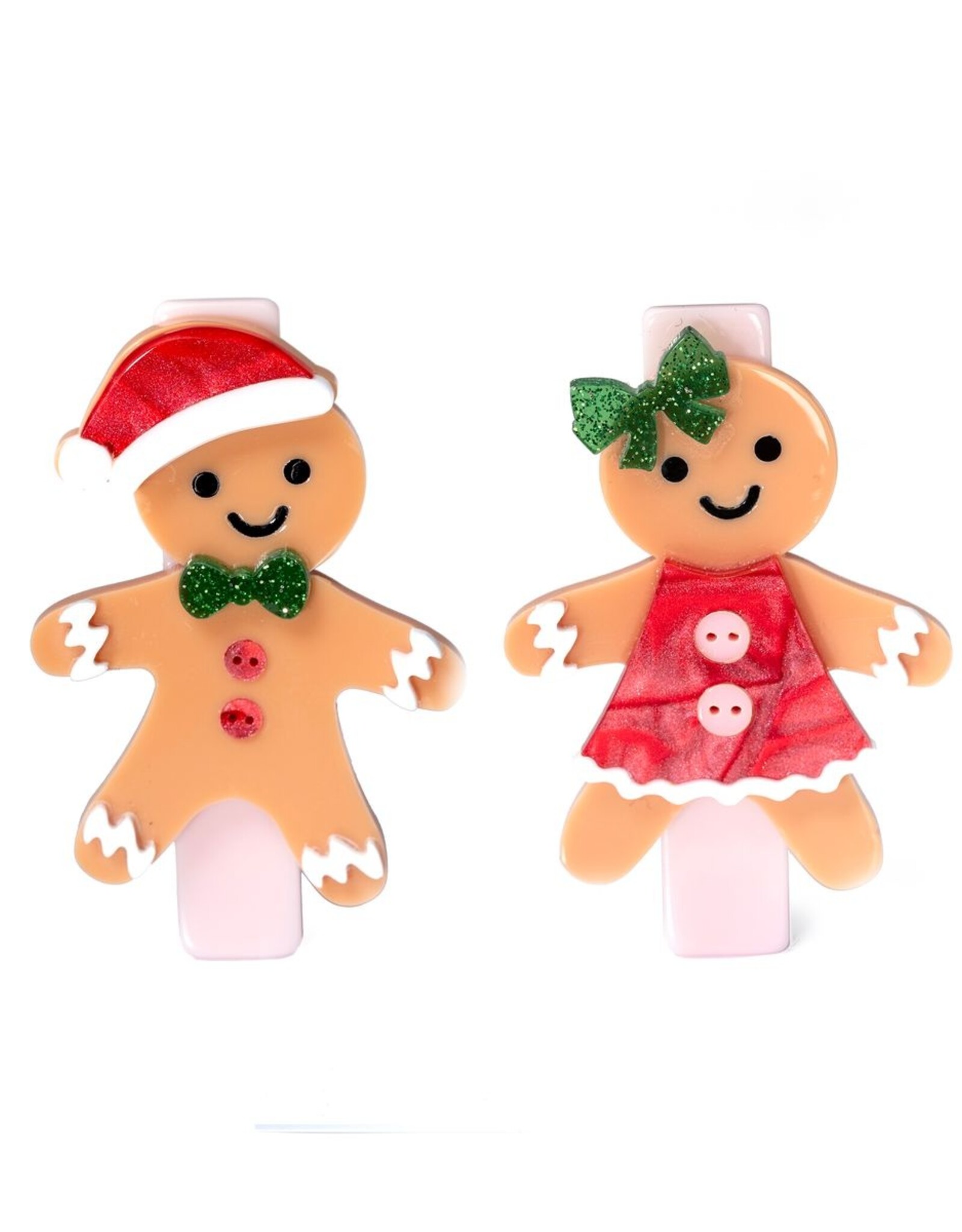 Lilies & Roses LR Alligator Clips Gingerbread Boy Girl AC246BC-7F