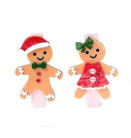 Lilies & Roses Alligator Clips Gingerbread Boy Girl