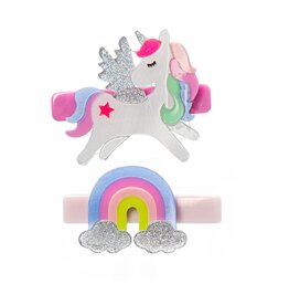 Lilies & Roses Alligator Clips Unicorn Rainbow