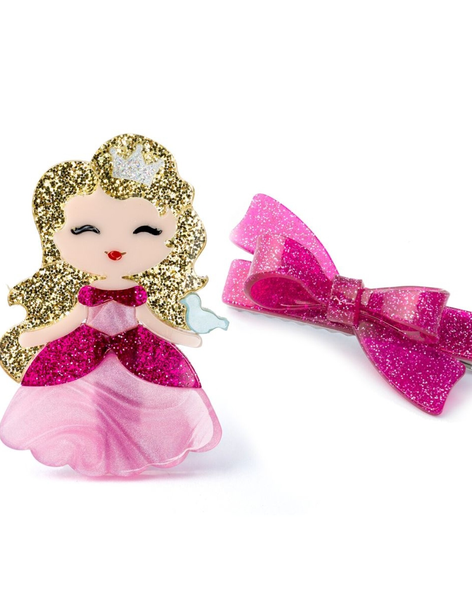 Lilies & Roses LR Alligator Clips Cute Doll Light Pink Dress AC078-3-035-3I