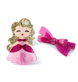 Lilies & Roses Alligator Clips Cute Doll Light Pink Dress