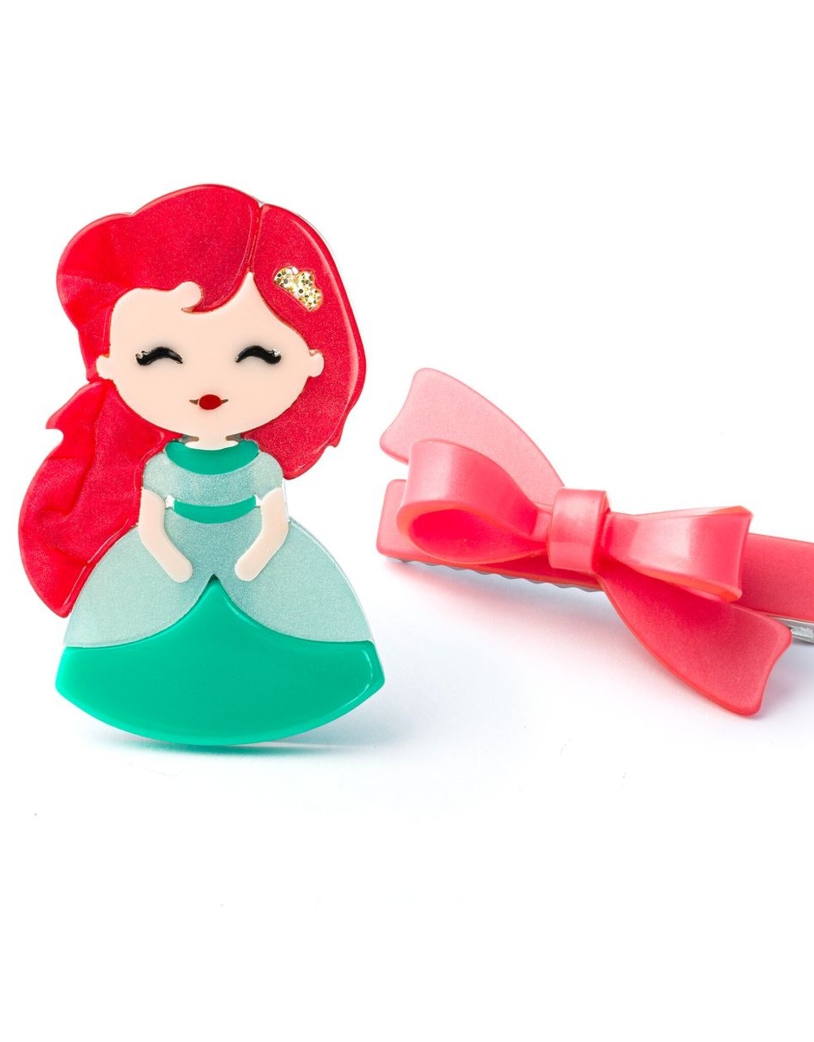 Lilies & Roses LR Alligator Clips Cute Doll Red Hair AC078-2-035-18H