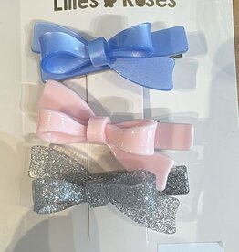 Lilies & Roses 3 pack Alligator Clips Bow Trio