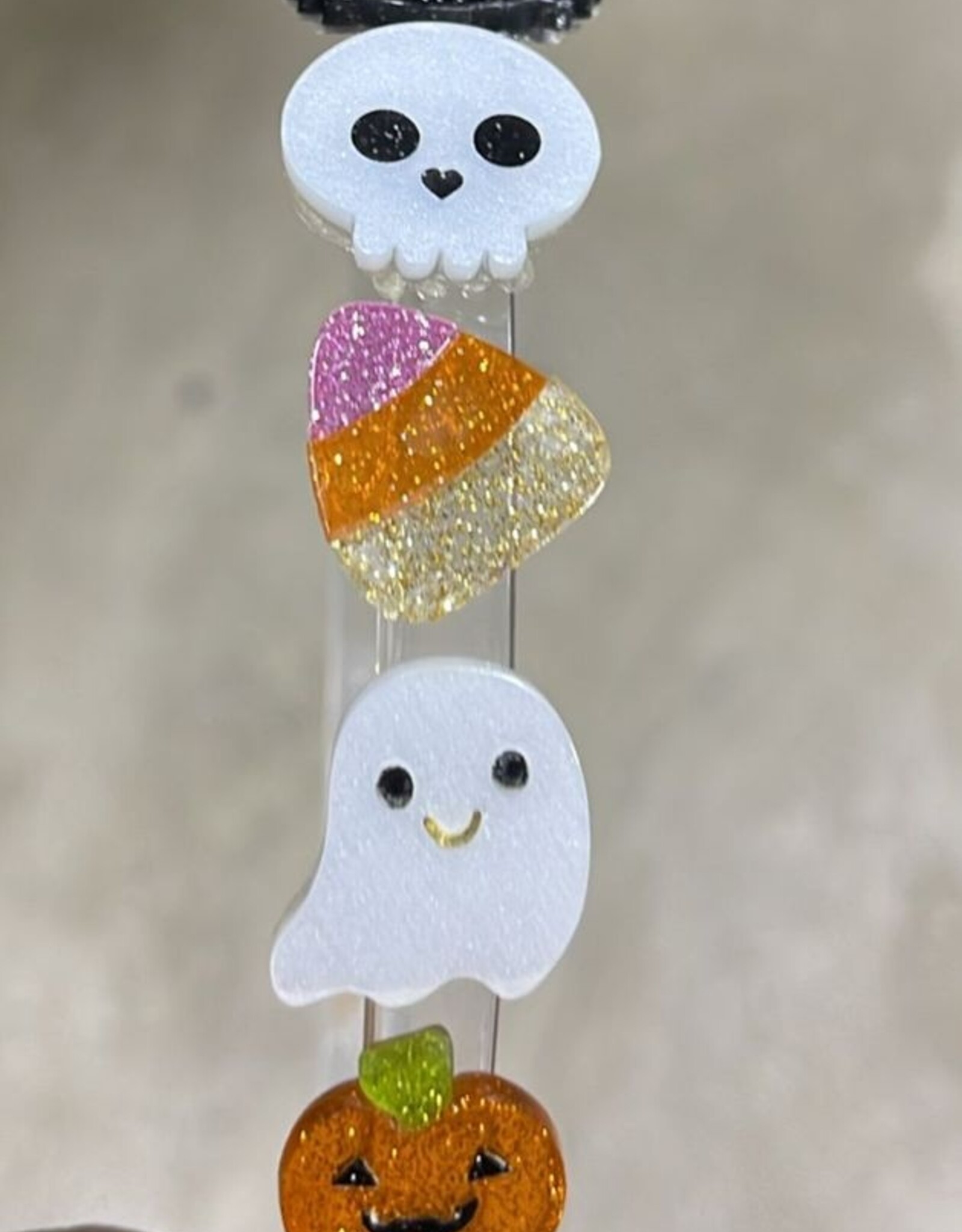 Lilies & Roses LR Headband Glitter Skull Ghost H236M-1