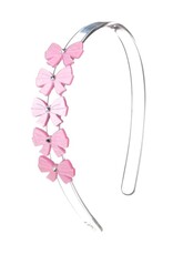 Lilies & Roses LR Headband Pink Satin Bows H037A-3J