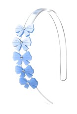 Lilies & Roses LR Headband Blue Satin Bows H037A-10P