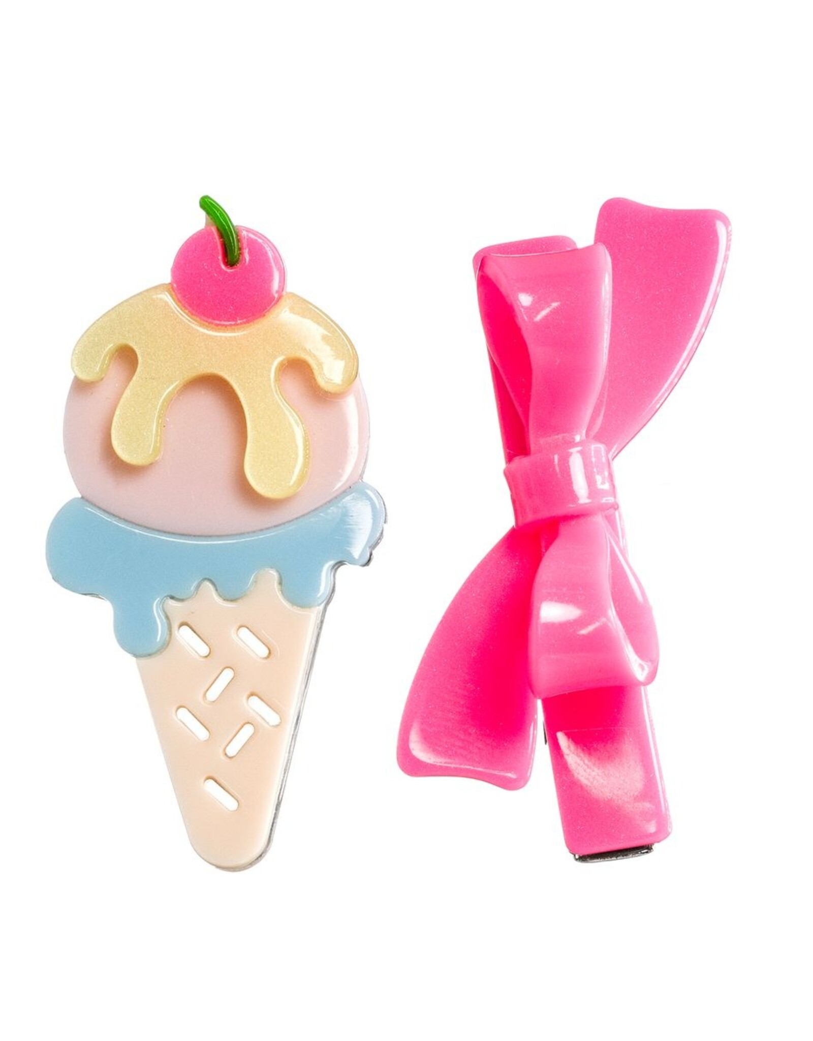 Lilies & Roses LR Alligator Clips Ice Cream AC1316A-035B-3T