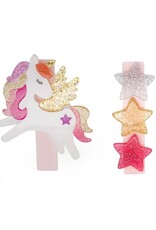 Lilies & Roses LR Alligator Clips Coral Unicorn/Stars AC082-18-114