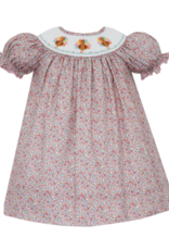 Petit Bebe 121R Floral Smocked Turkey Dress