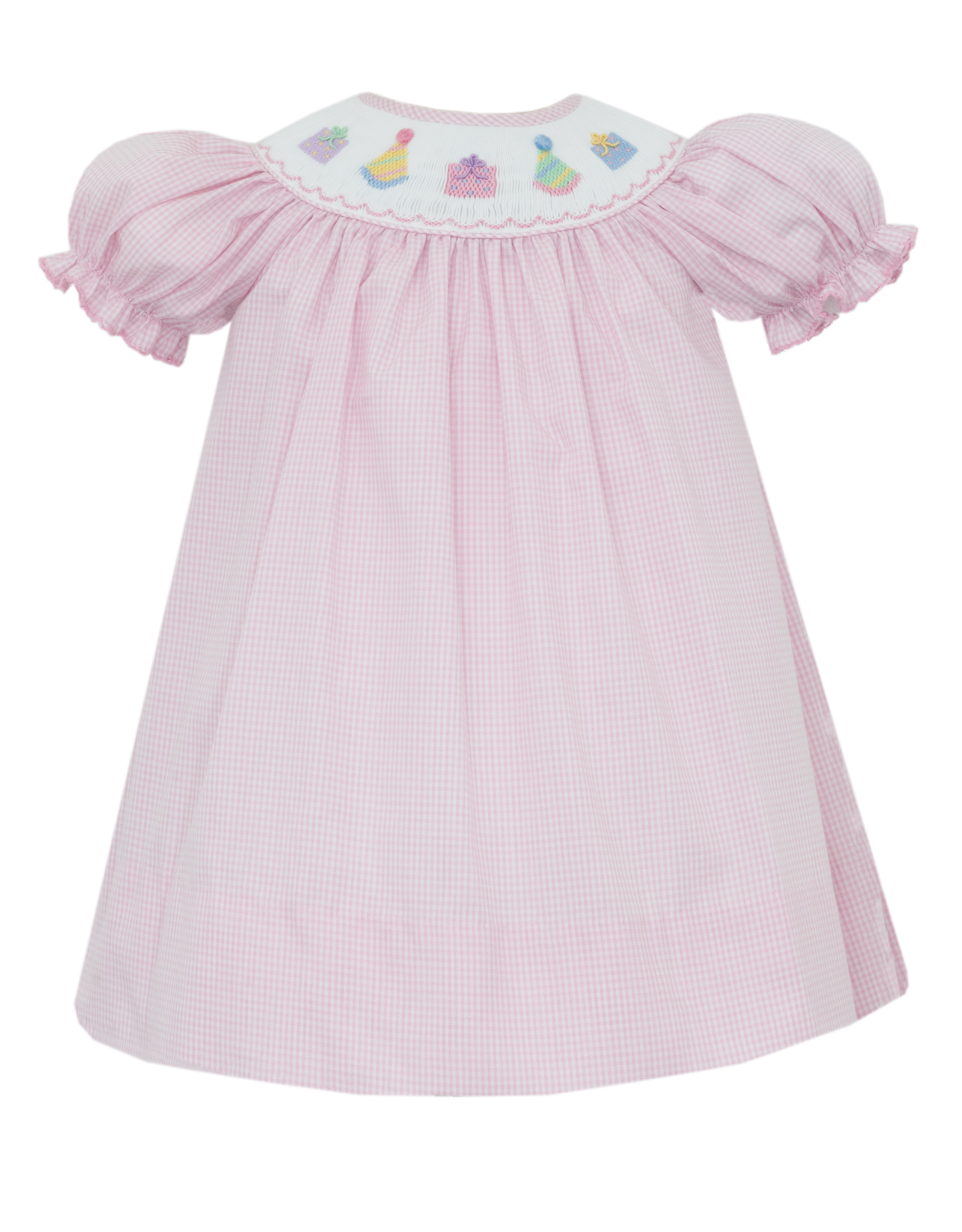 Petit Bebe 125R Pink Birthday Smocked Dress