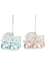 Ganz MX197717 Glass Baby Bootie Christmas Ornament