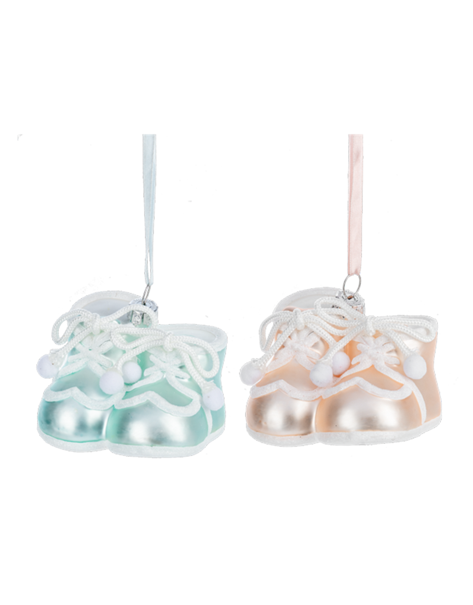 Ganz MX197717 Glass Baby Bootie Christmas Ornament