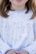 James and Lottie JL25 Lennon Dress Blue Bows Knit
