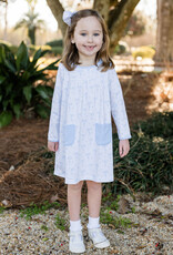 James and Lottie JL25 Lennon Dress Blue Bows Knit