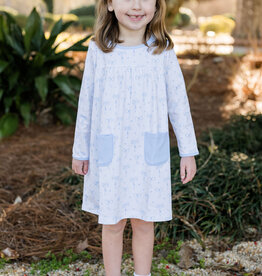 James and Lottie Lennon Dress Blue Bows Knit