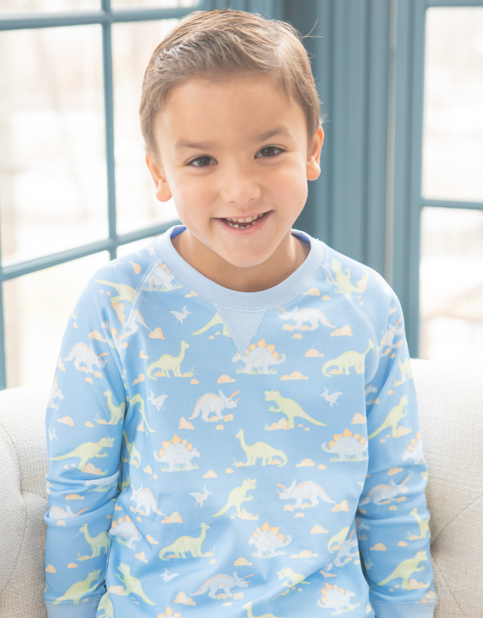 James and Lottie JL25 Sam Sweatshirt Dinosaur Knit