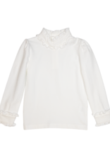 Lulu Bebe LBF25 Mary White Ruffle Collar Top