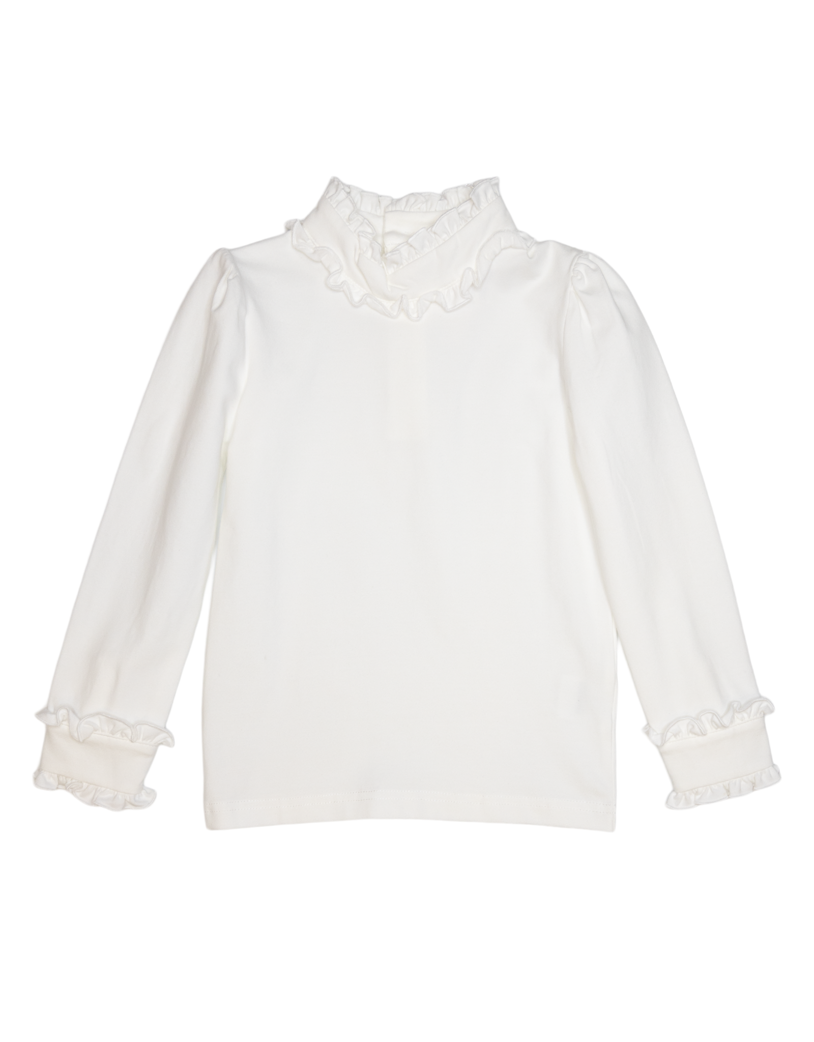 Lulu Bebe LBF25 Mary White Ruffle Collar Top