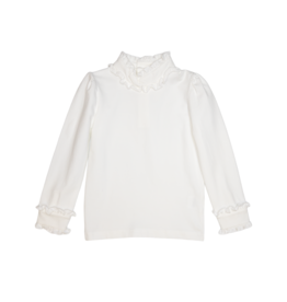 Lulu Bebe (Size 3T) Mary White Ruffle Collar Top