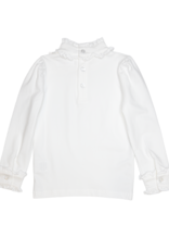 Lulu Bebe LBF25 Mary White Ruffle Collar Top