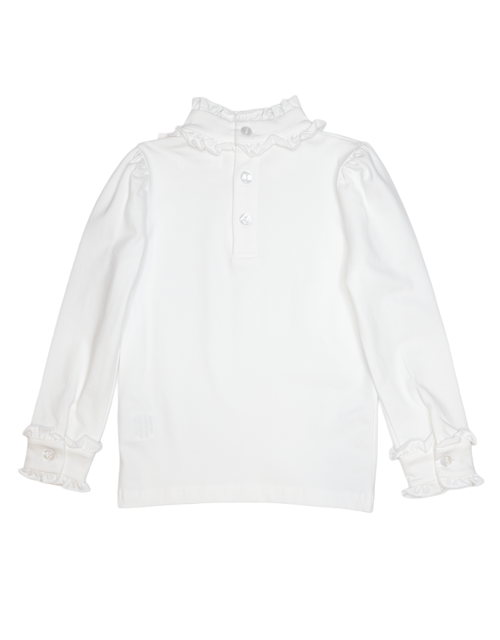 Lulu Bebe LBF25 Mary White Ruffle Collar Top