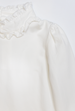 Lulu Bebe LBF25 Mary White Ruffle Collar Top