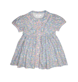Lulu Bebe (Size 5) Maggie Blue Floral Button Front Dress