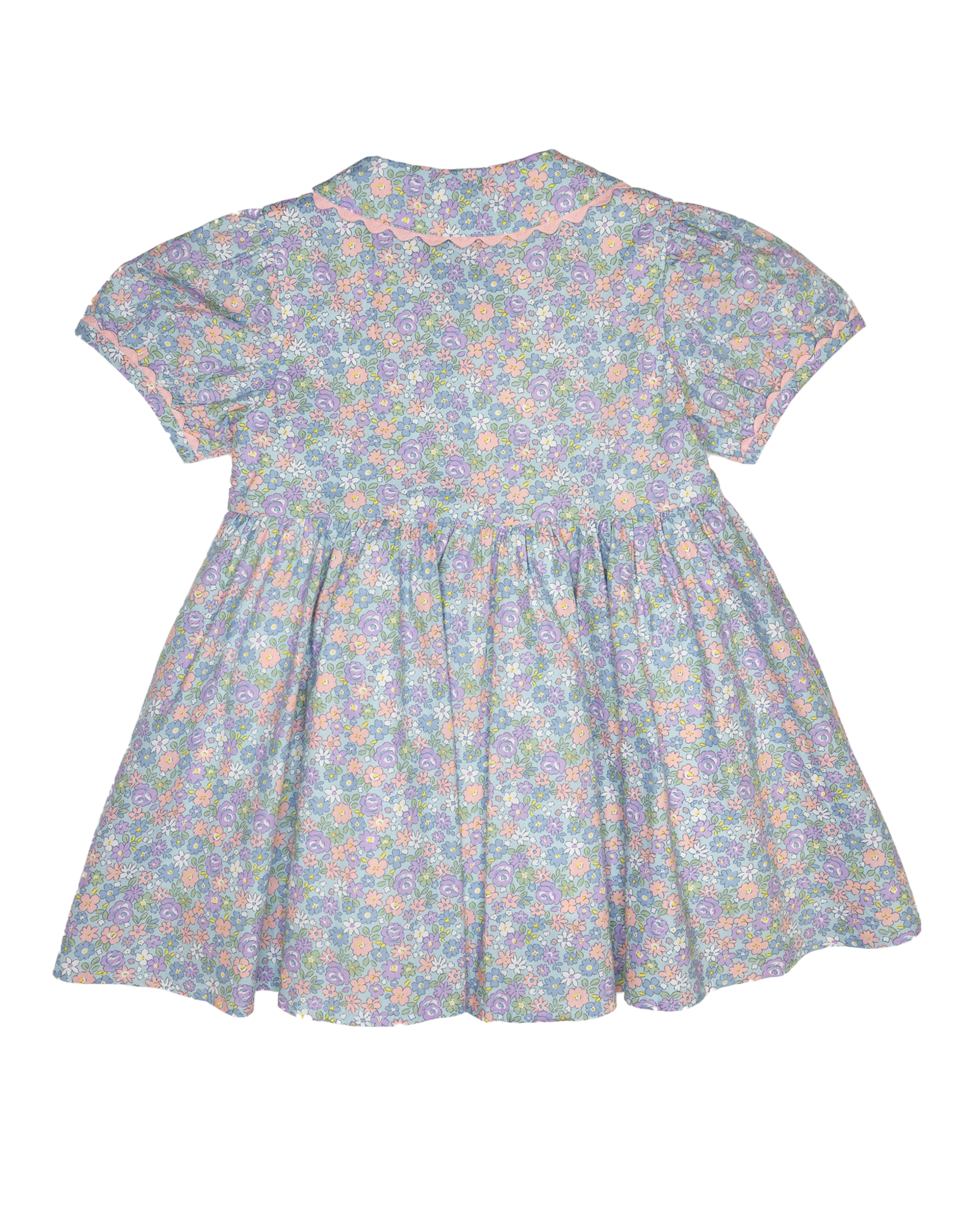 Lulu Bebe LBF25 Maggie Blue Floral Button Front Dress