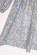 Lulu Bebe LBF25 Emily Blue Floral Smocked Bodice Dress