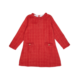 Lulu Bebe Audrey Red Tweed Braided Dress