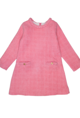 Lulu Bebe LBF25 Audrey Pink Tweed Braided Dress