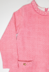 Lulu Bebe LBF25 Audrey Pink Tweed Braided Dress