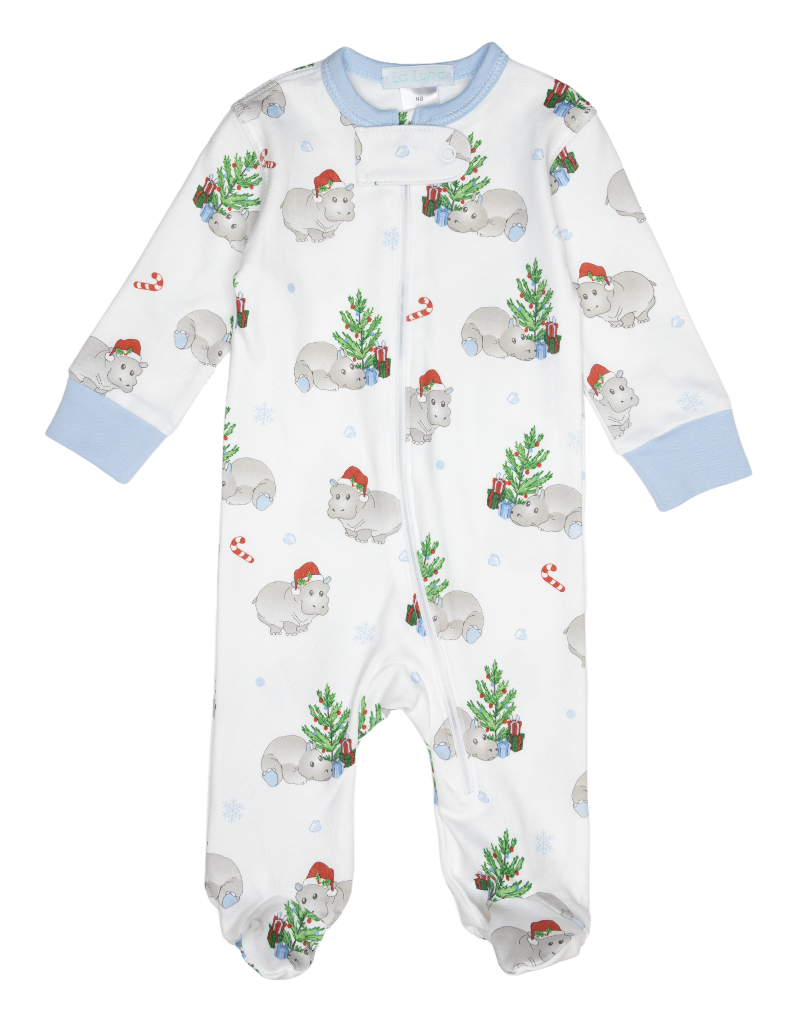 Lulu Bebe LBF25 Blue Hippo Christmas Footie