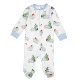 Lulu Bebe Blue Hippo Christmas Footie