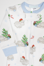 Lulu Bebe LBF25 Blue Hippo Christmas Footie
