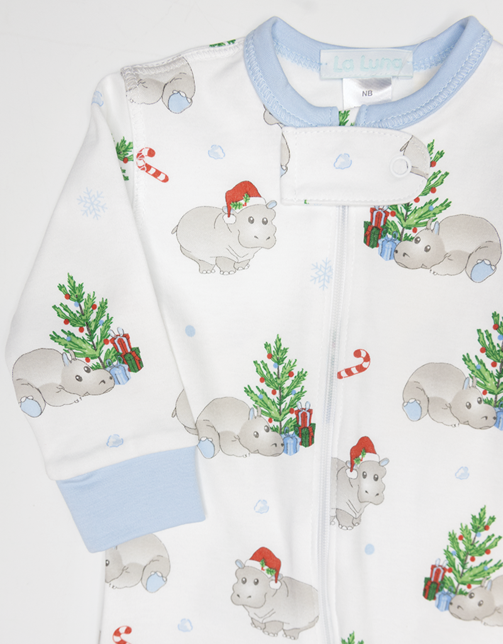 Lulu Bebe LBF25 Blue Hippo Christmas Footie