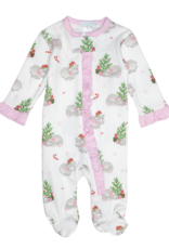 Lulu Bebe LBF25 Pink Hippo Christmas Footie