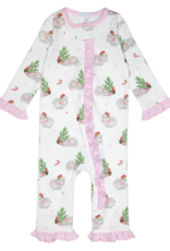 Lulu Bebe LBF25 Pink Hippo Christmas Footless