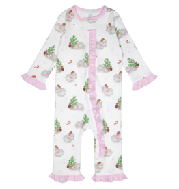 Lulu Bebe Pink Hippo Christmas Footless