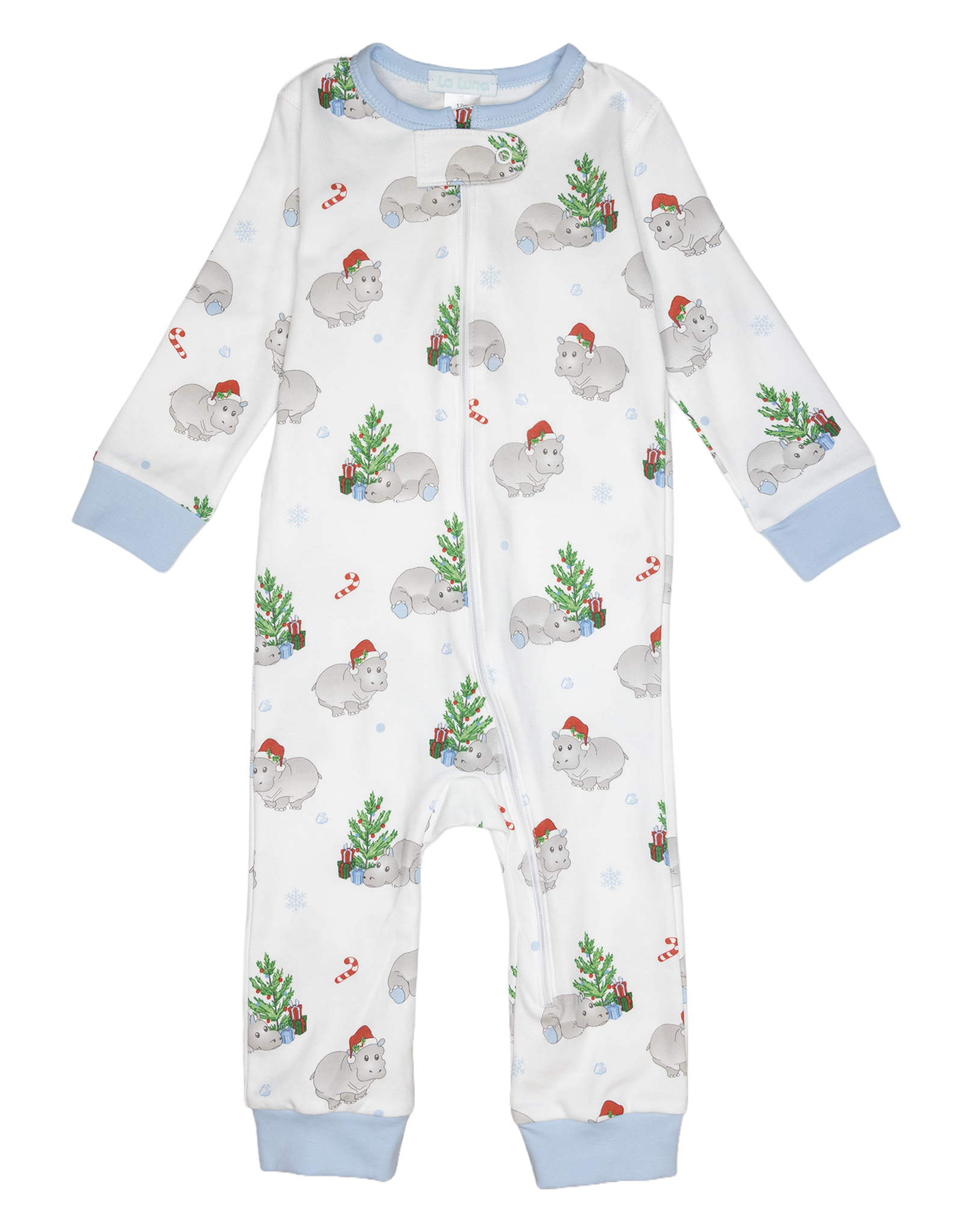 Lulu Bebe LBF25 Blue Hippo Christmas Footless