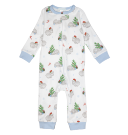 Lulu Bebe (12M) Blue Hippo Christmas Footless