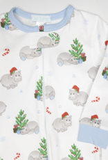 Lulu Bebe LBF25 Blue Hippo Christmas Footless