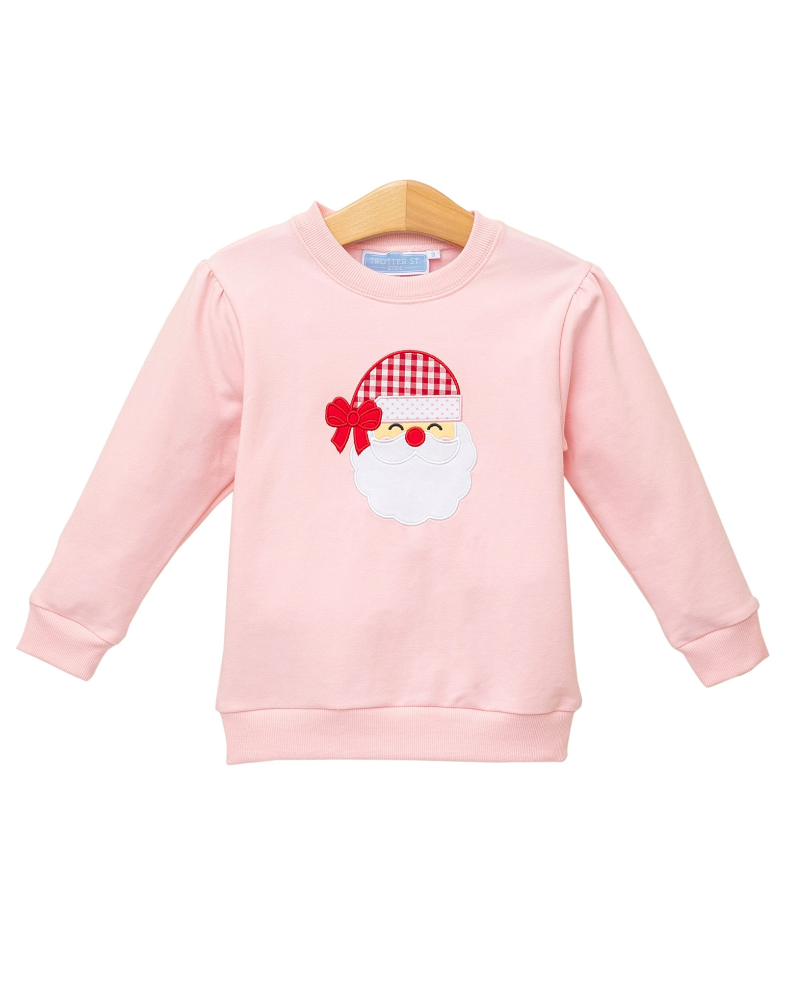 Trotter Street Kids TSF25 French Terry Pink Santa Pullover