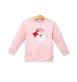 Trotter Street Kids French Terry Pink Santa Pullover