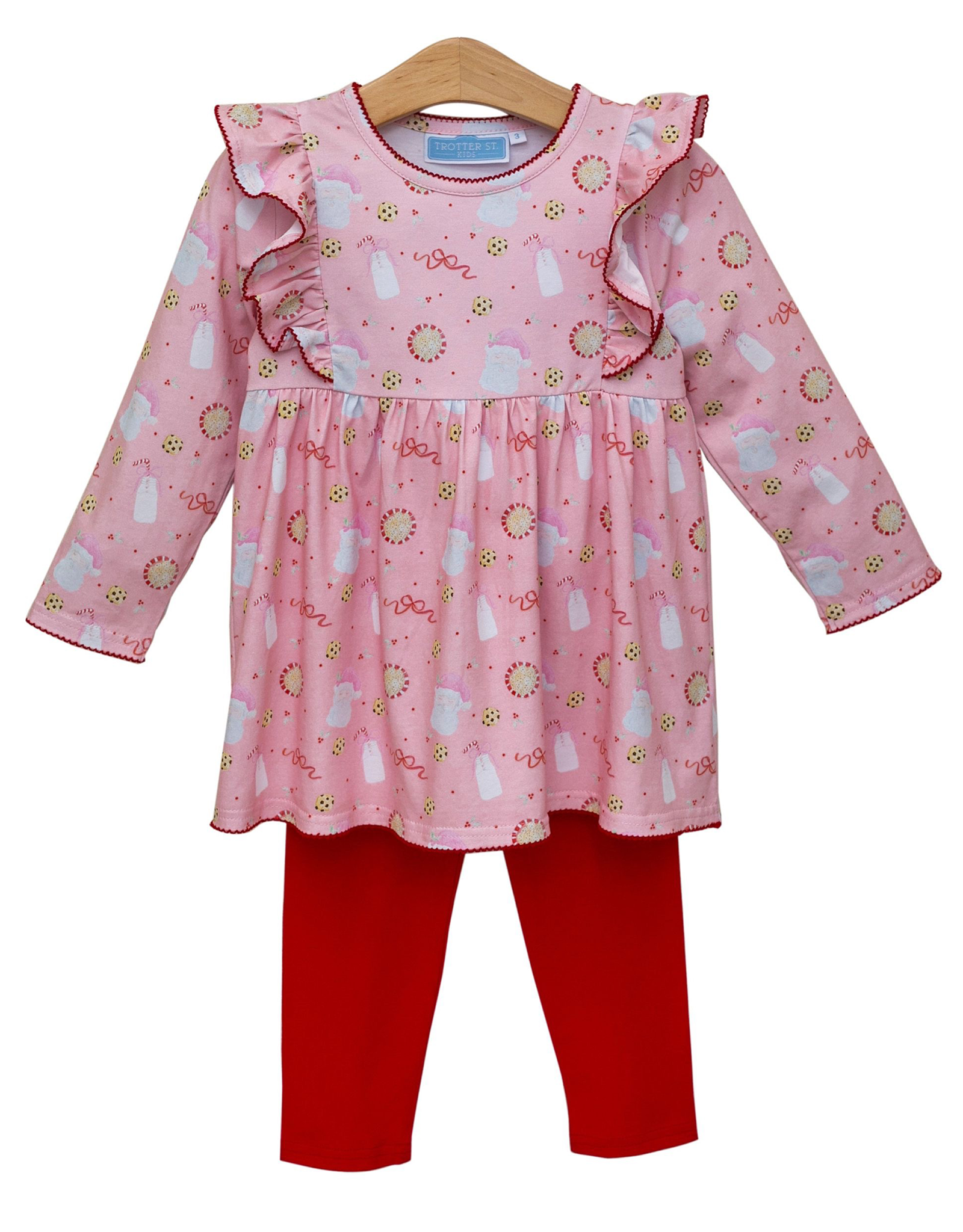 Trotter Street Kids TSF25 Milk and Cookies Ruffle Pant Set
